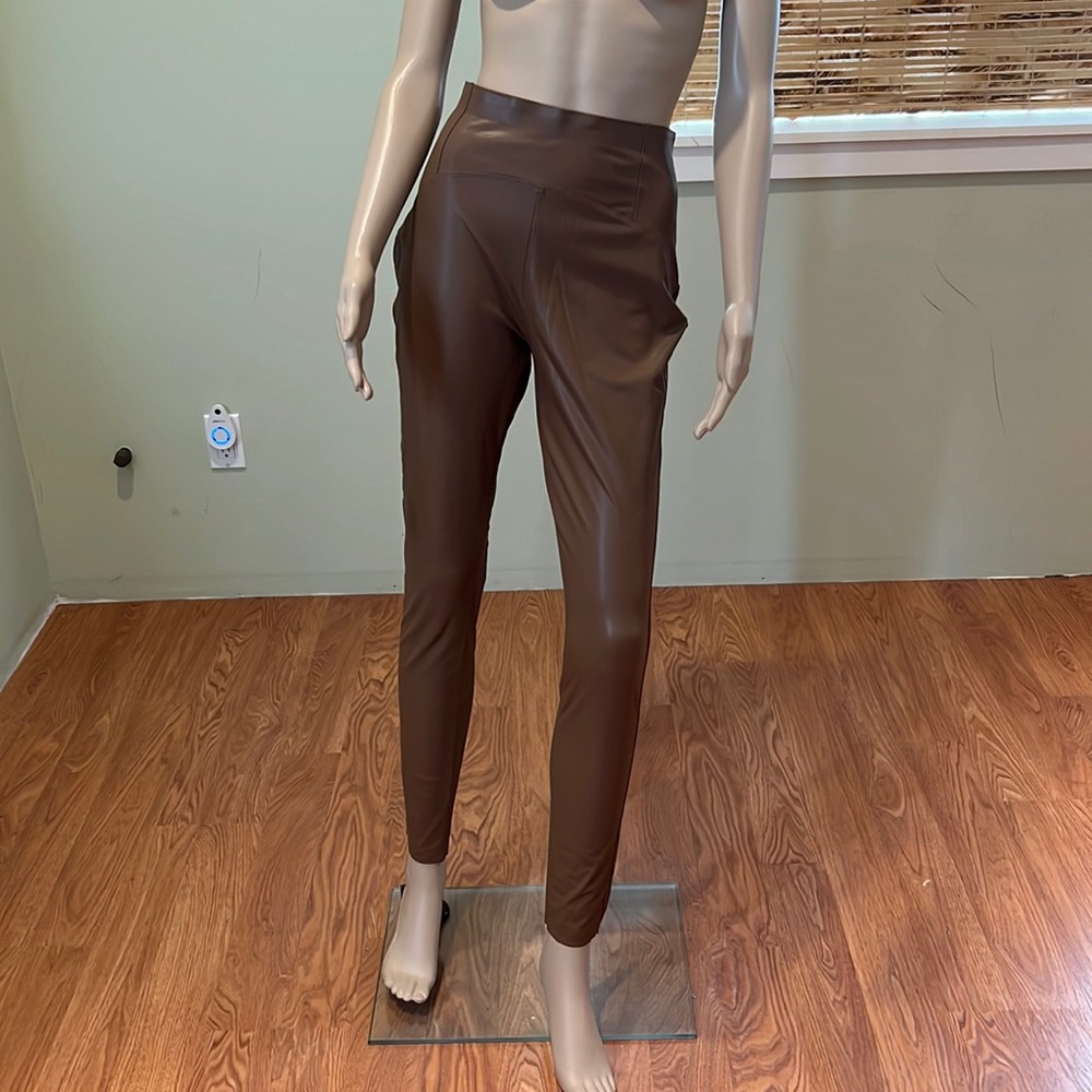 Akira Brown Faux Leather Legging Size L